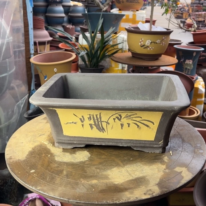 紫砂宜兴紫砂花盆32黄马槽