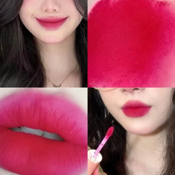 玫调火龙果色 橄榄皮显白哑光水雾唇釉韩系玫红女团色口红