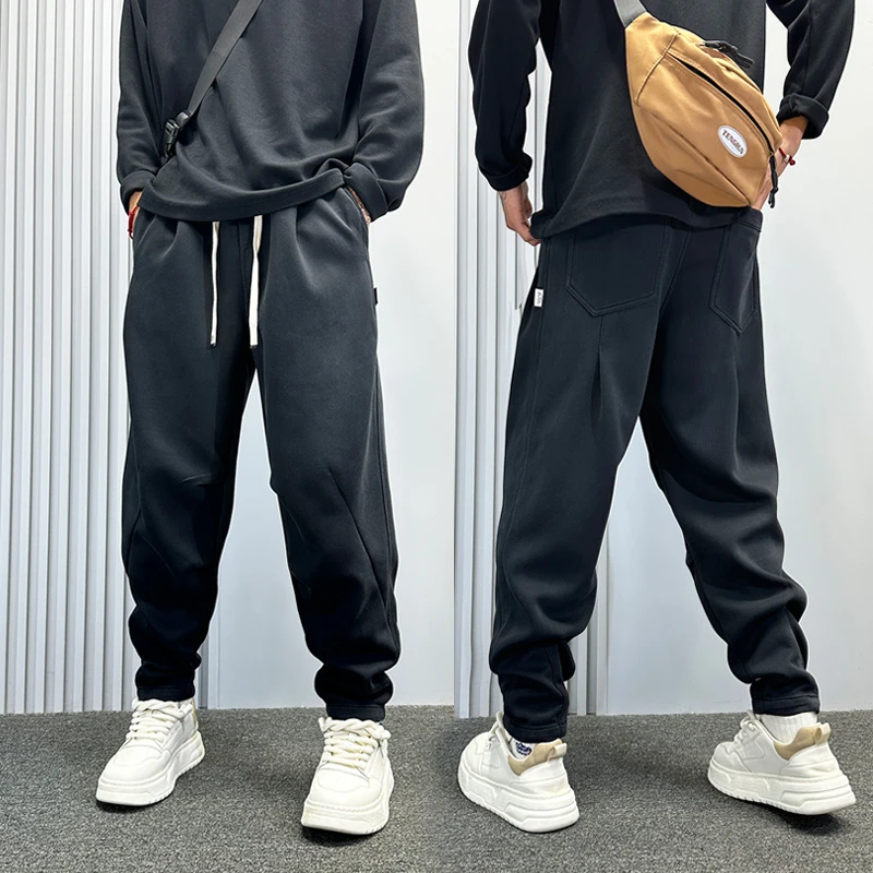 爆款男裤春秋季抽绳休闲裤男士韩版束脚哈伦裤男宽松小脚哈伦裤子
