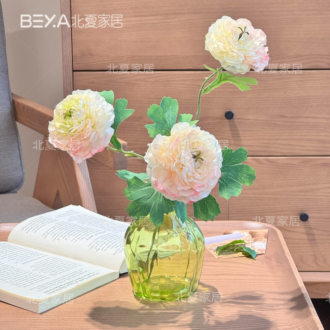 仿真花锦鲤千层牡丹三头牡丹芍药莲鹤花仿真装饰花