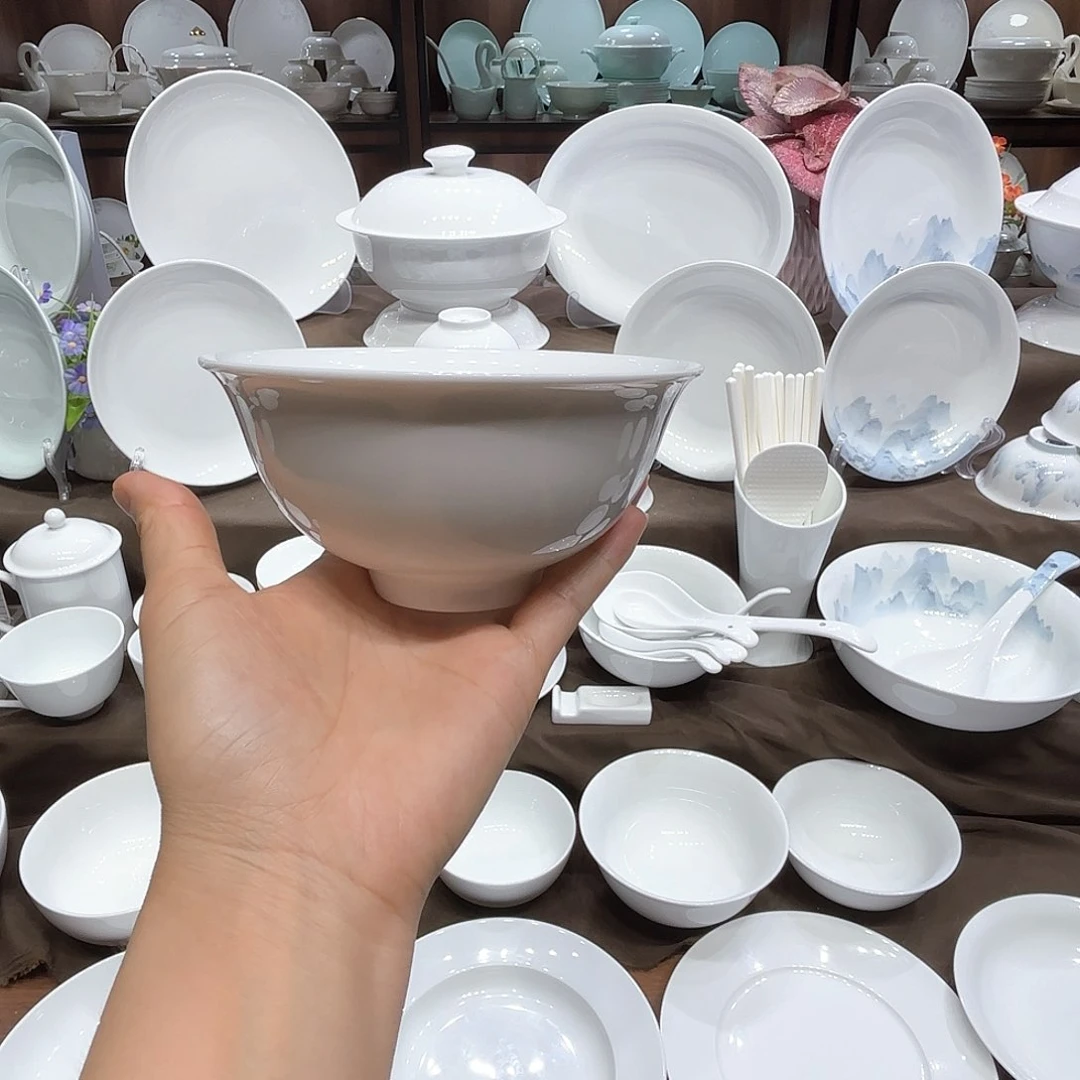 瓷白瓷5寸正德碗10个，送饭勺1个