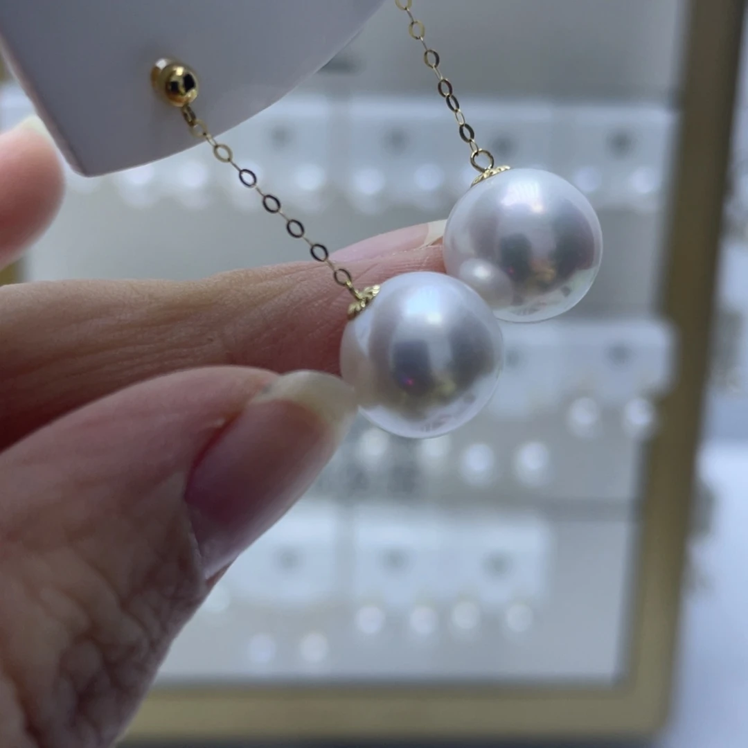 耳饰淡水珍珠18K金镶嵌