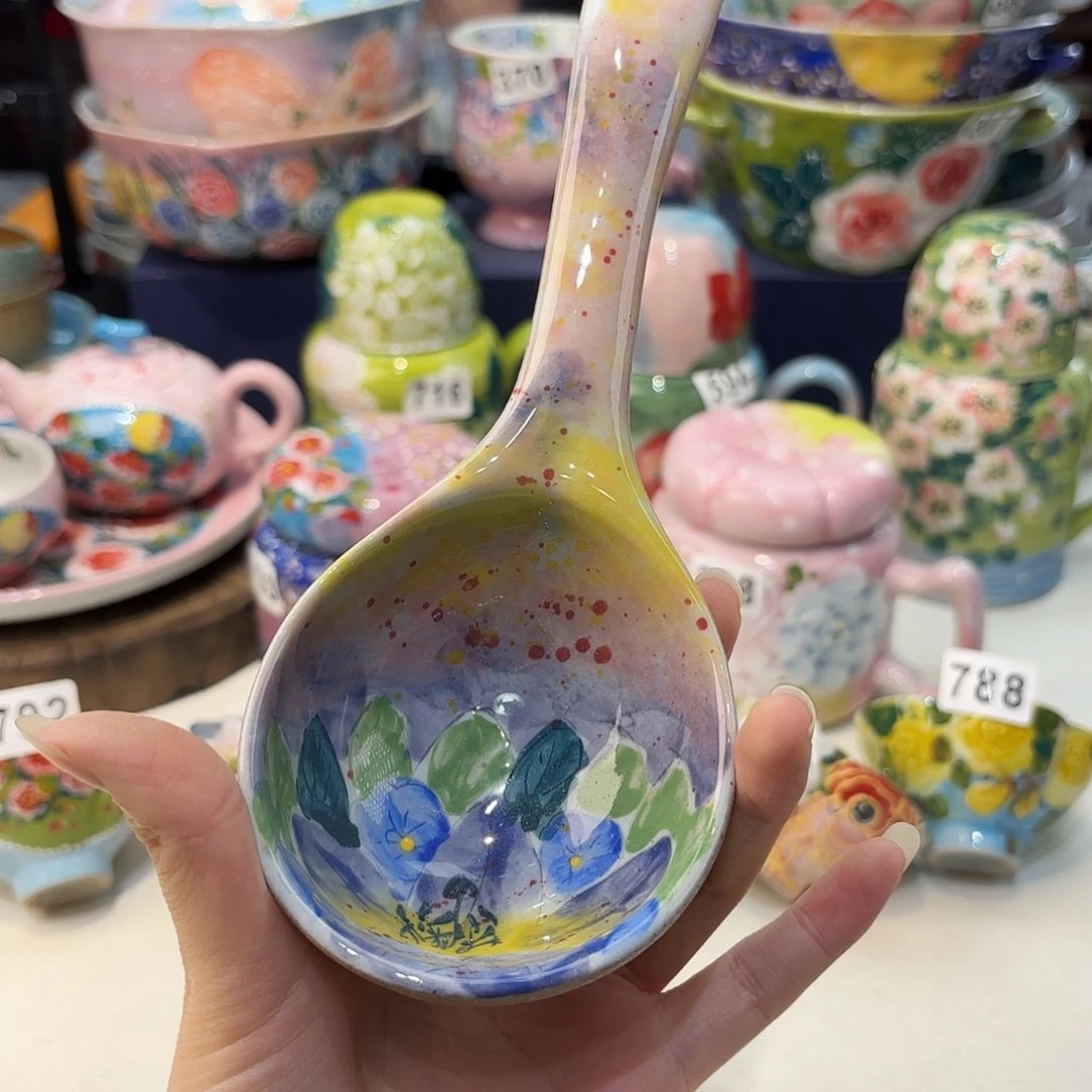 瓷片景德镇手绘高温釉下彩陶瓷茶具