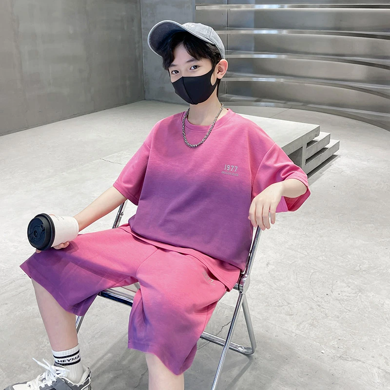 儿童装男童夏装短袖套装2025新款中大童夏季男孩运动夏款帅气时髦