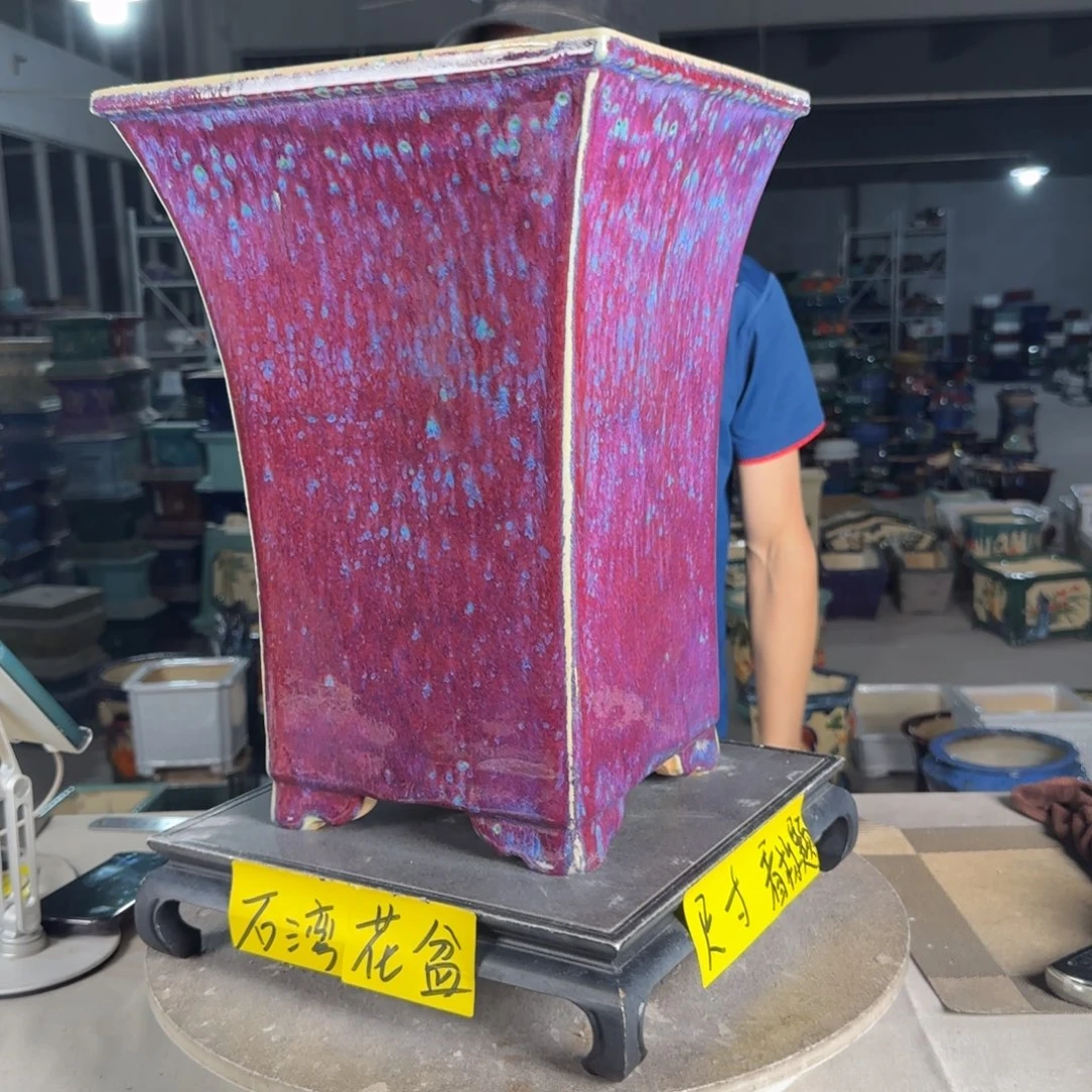 一风堂石湾花盆 内24*37高温裂瑕疵396