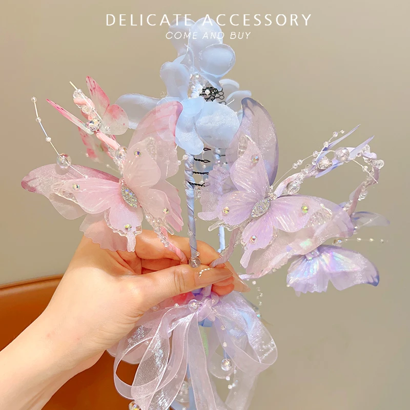 【花环编发带】超仙儿童蝴蝶发箍小女孩头箍压碎发不勒头新款发卡