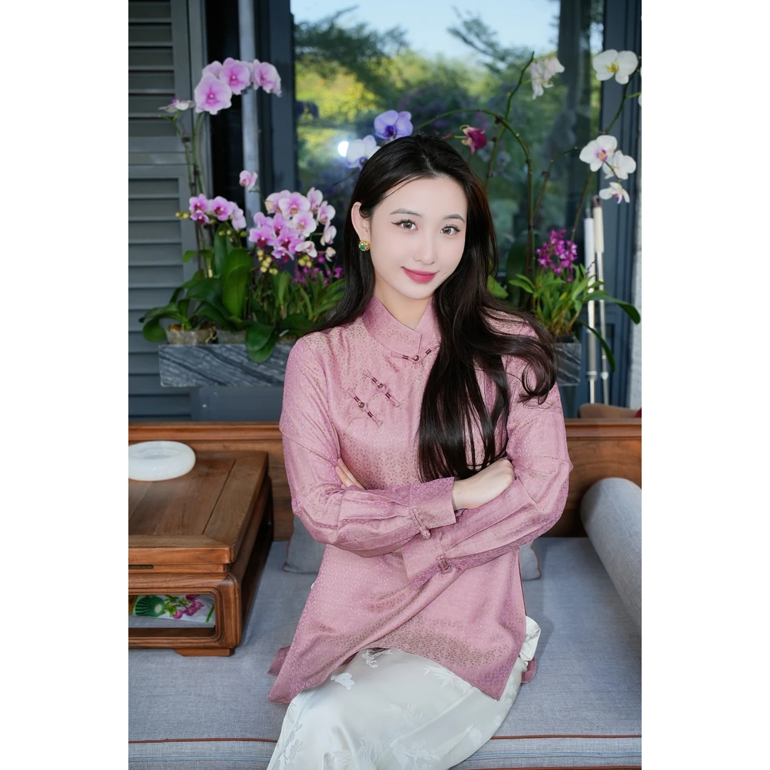 蓝大【锦韵】桑蚕丝长袖上衣7413