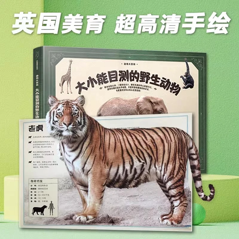 动物大百科大小能目测的野生动物精装绘本0-3岁早教启蒙书海洋