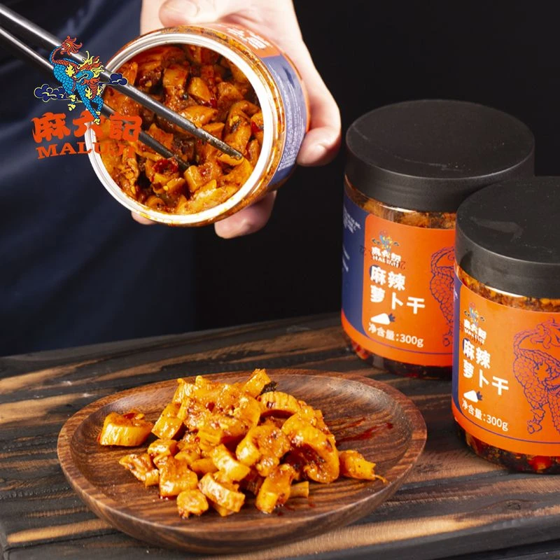 麻六记萝卜干罐装 腌菜麻辣爽口香辣清甜咸菜拌面下饭菜