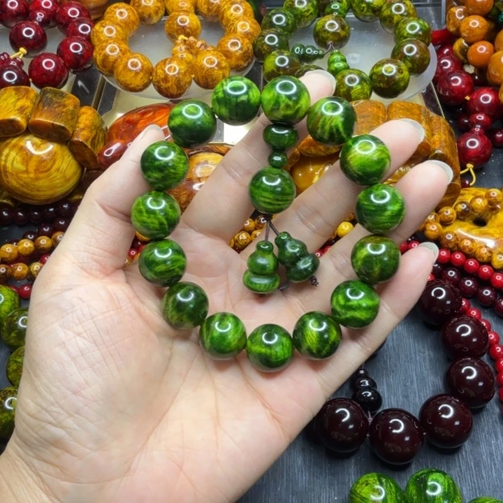 松木琥珀木文玩手串