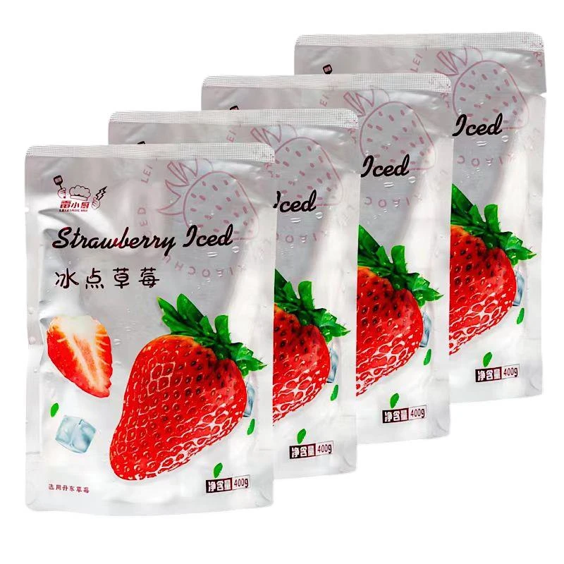雷小厨冰点草莓400克*4罐装丹东特产水果罐头黄桃99牛奶冰冻草莓