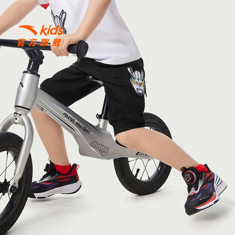 安踏儿童男小童赛罗奥特曼针织七分裤2025夏季新款透气亲肤