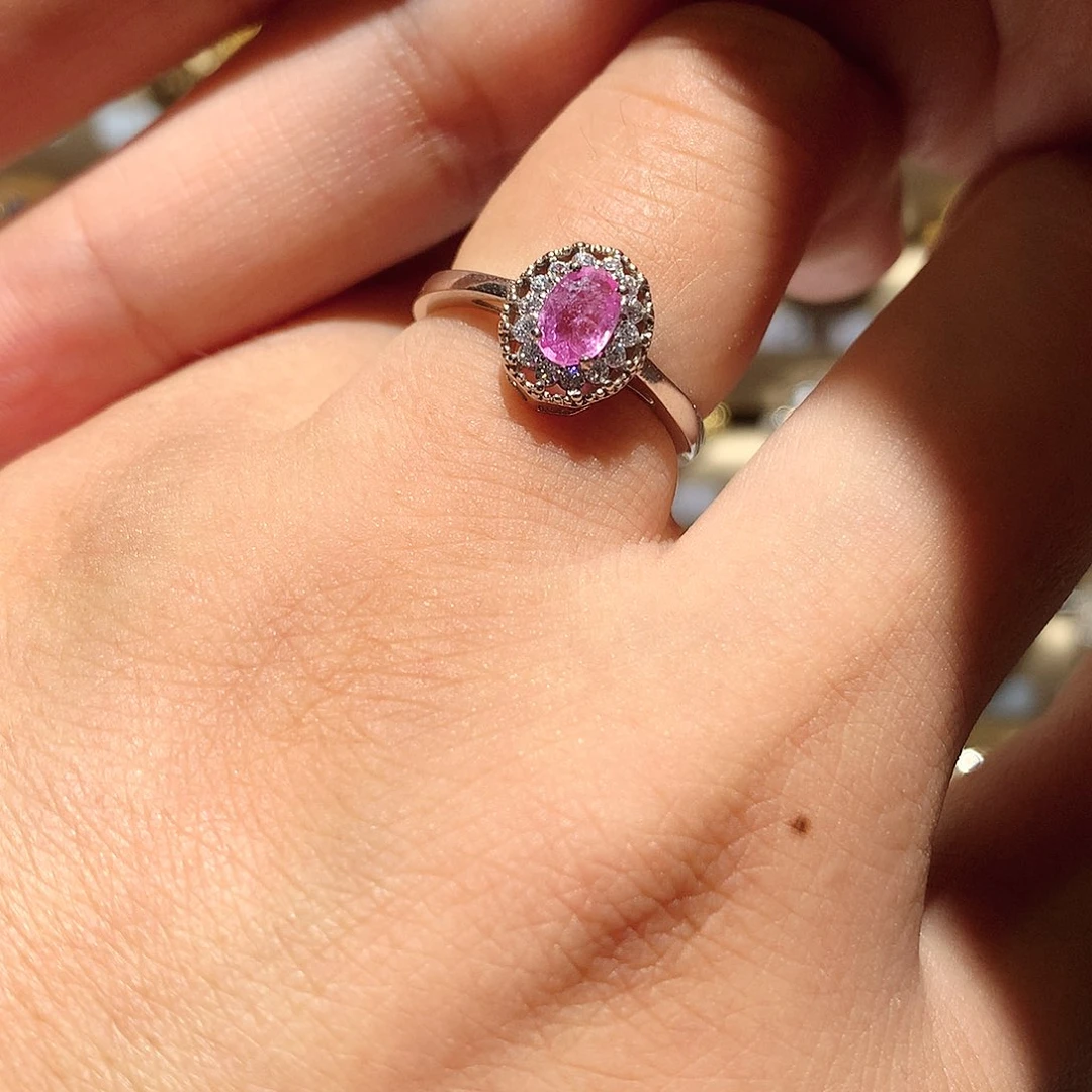 蓝宝石戒指银S925镶嵌