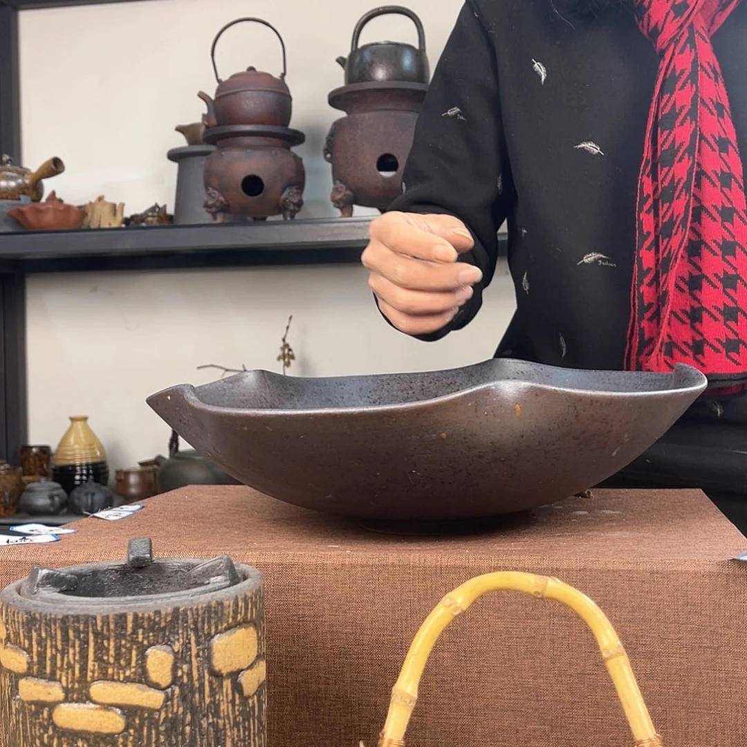 紫泥茶壶紫砂粗陶茶器