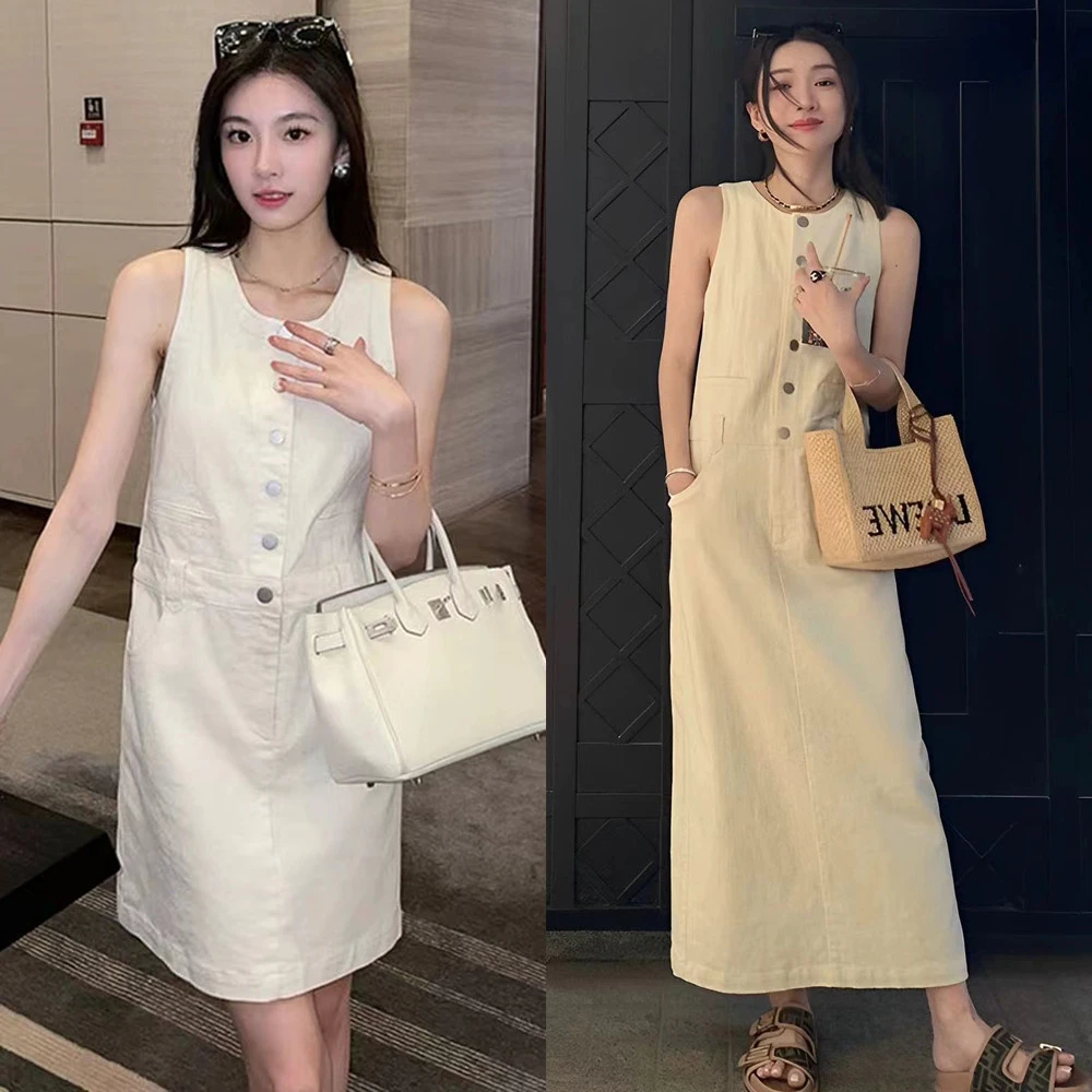 轻奢小香风法式连衣裙女夏2025新款高级感高端精致气质无袖背心裙