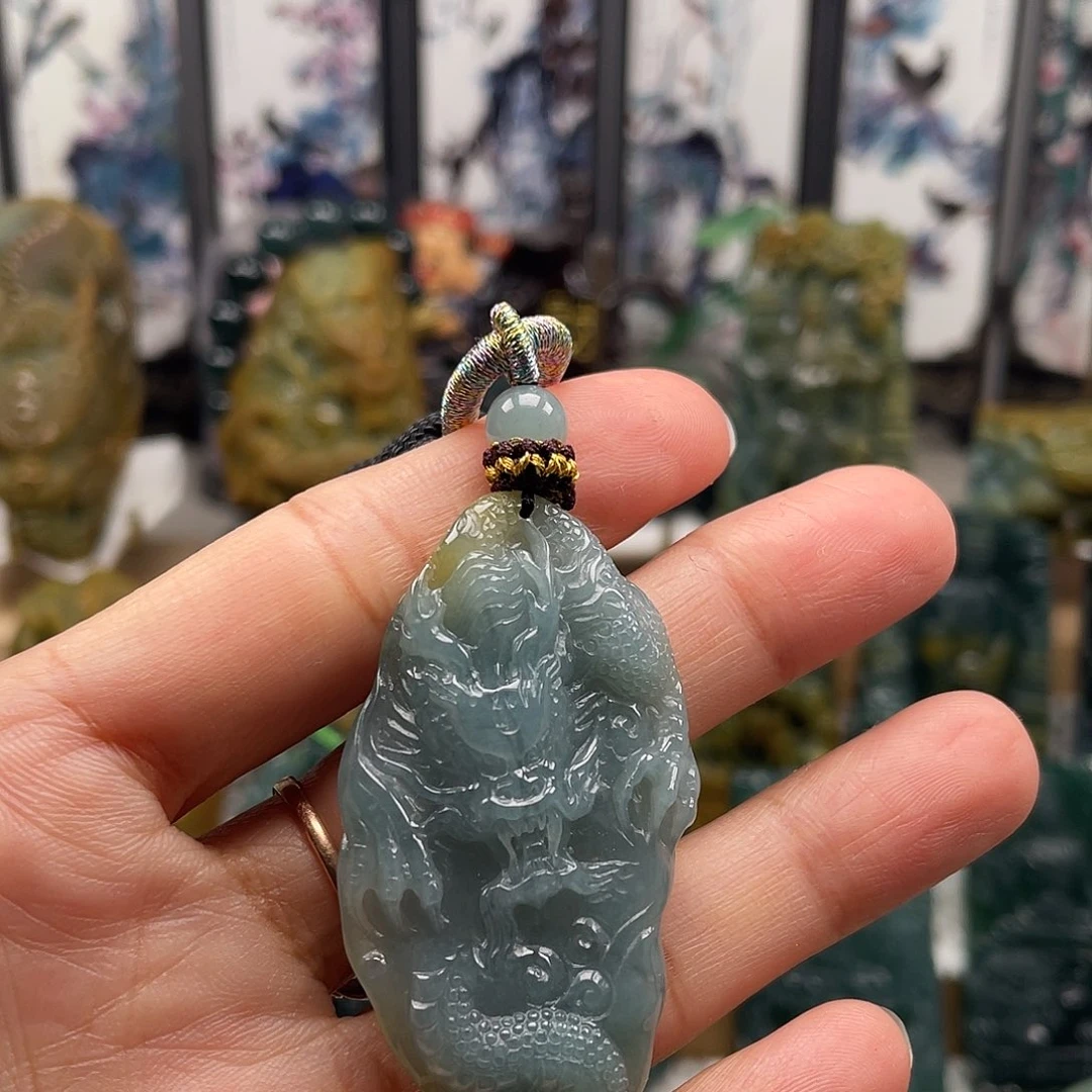 翡翠未镶嵌颈饰天然翡翠a货龙