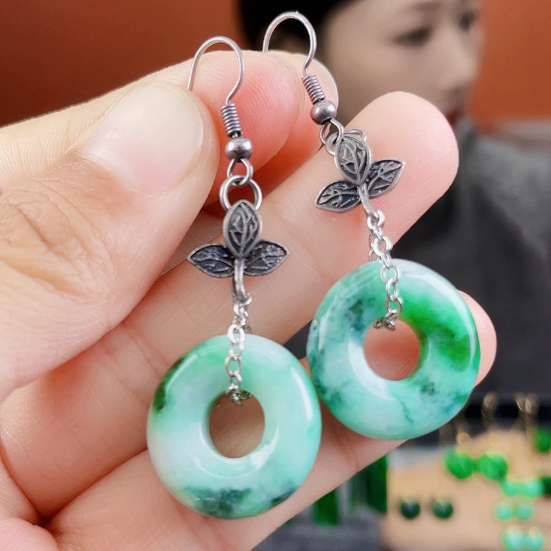 翡翠未镶嵌耳饰饰品