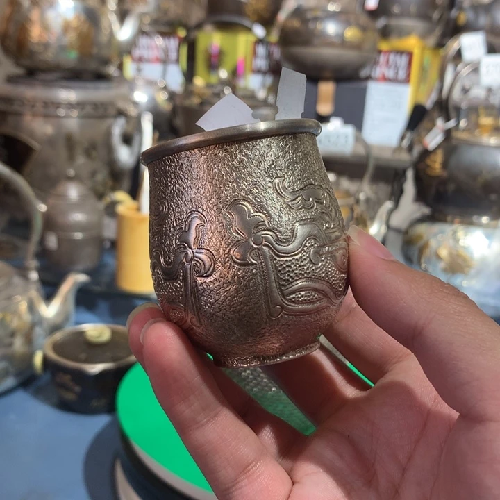 万***织纯银双层主人杯一个