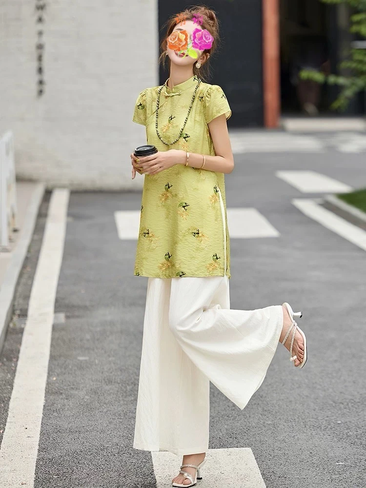 队队定制~【夏染云裳】山远芙蓉国风冷清感改良新中式旗袍上衣