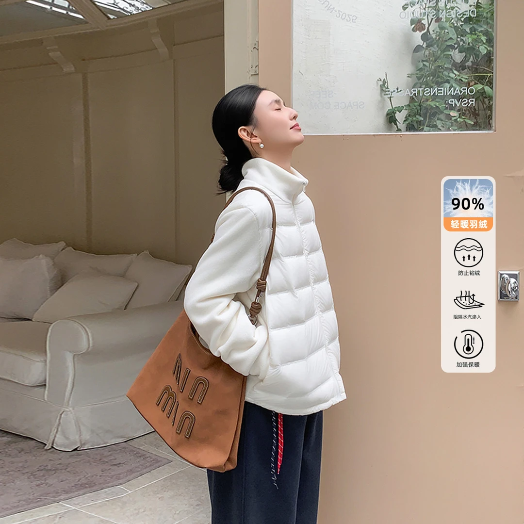 ZMA孕妇装【小轻绒套装】冬新款摇粒绒拼接轻薄羽绒服宽松孕妇裤