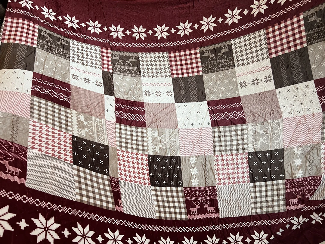 外贸库存处理【微瑕疵】双面拼接款法兰绒被套~不支持退换~颜色随机