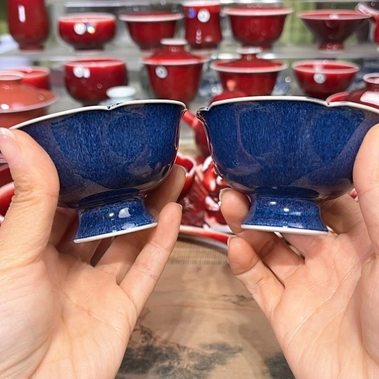 景德镇陶瓷红马坊杯
