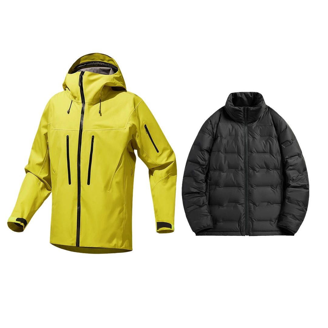 S7硬壳三合一冲锋衣【真90鸭绒】可拆卸抗大雨全压胶防水