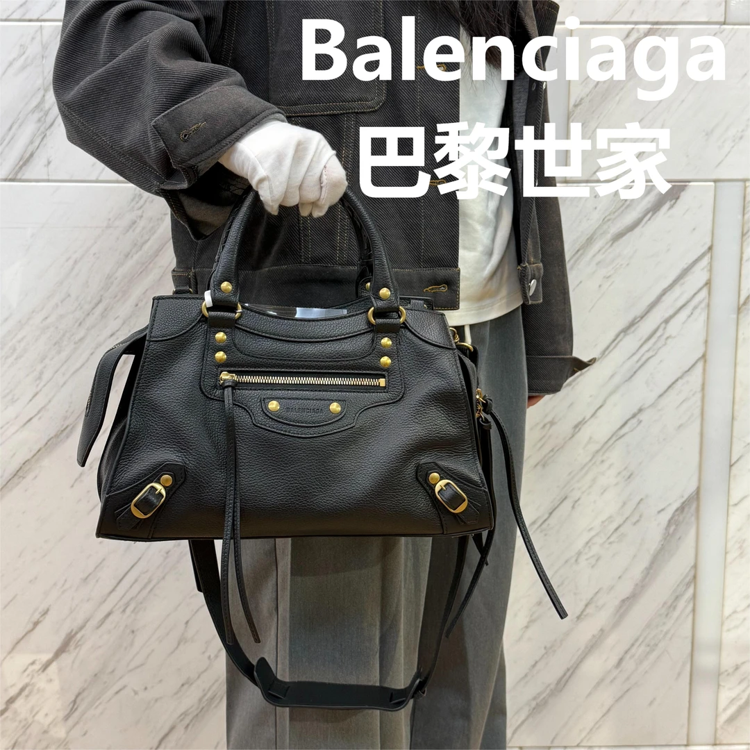 95新 Balenciaga/巴黎世家 黑色机车托特包/云海优选/50060