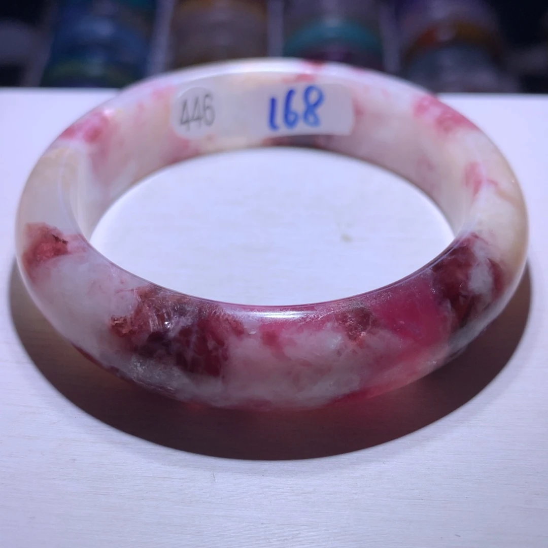 银S925镶嵌手镯水晶香芋奶盖58.6圈446