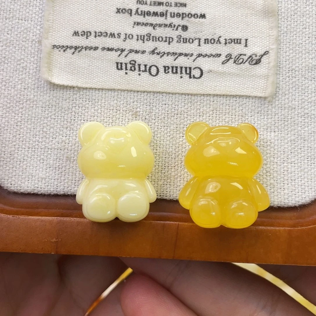 未镶嵌琥珀珠宝奇石cp款小熊