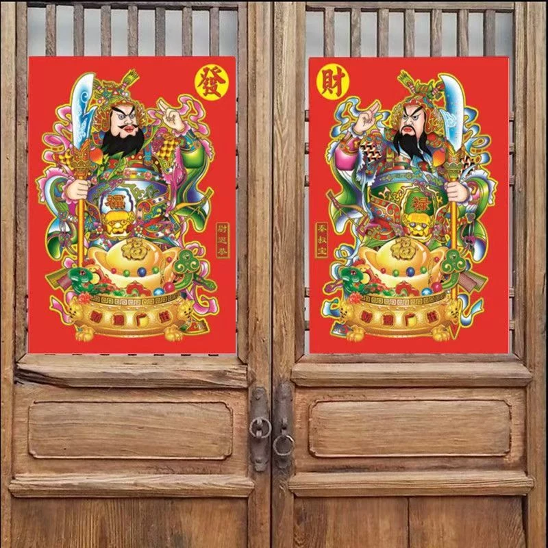 门神贴大门2026马年农村春节对联防盗门特大号秦琼尉迟恭日月年画