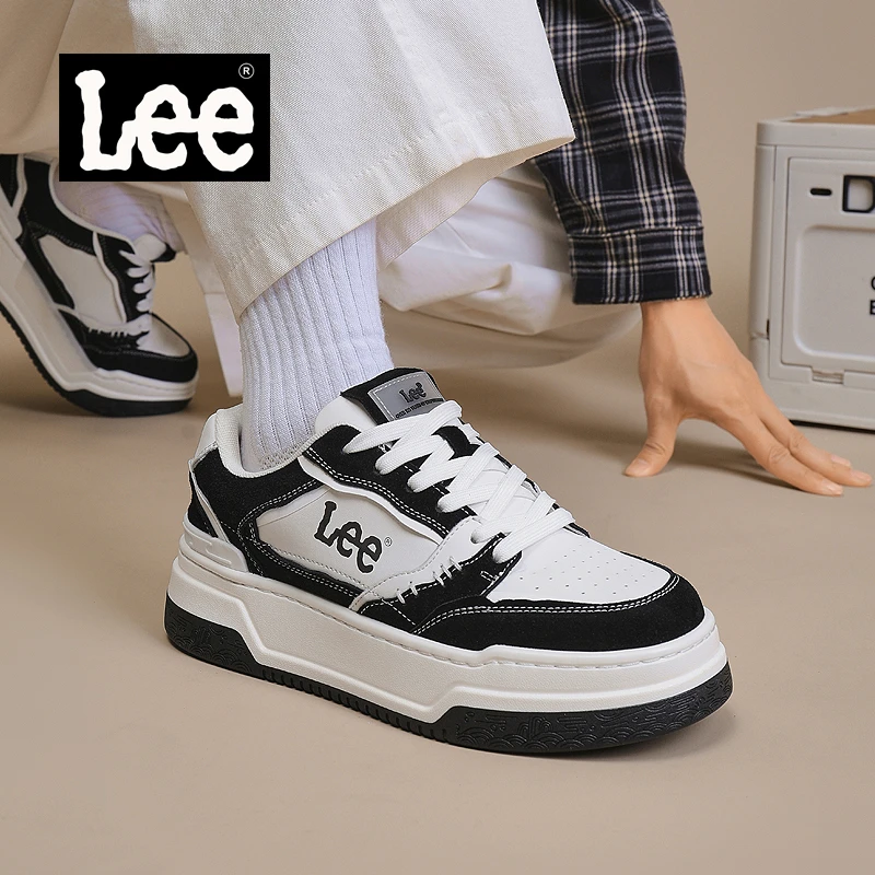 Lee板鞋男款2025新款爆款官方正品潮鞋子百搭男士休闲鞋黑白男鞋
