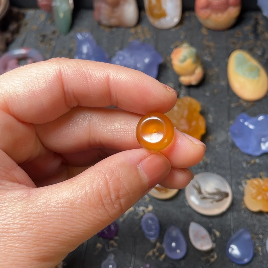 玛瑙/玉髓未镶嵌颈饰蓝玛瑙平安扣