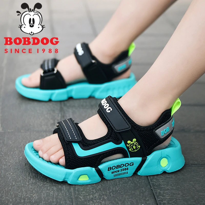 巴布豆男童凉鞋夏季新款透气儿童男孩子中大童露趾软底沙滩鞋子