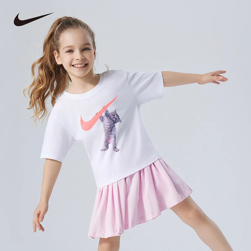 Nike耐克儿童装休闲女童时尚夏季户外短袖T恤NKG-KT-M489
