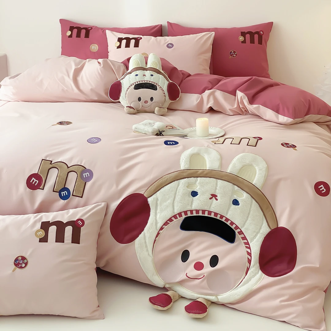 芊禾梦 元气多多 全棉水洗棉100%纯棉四件套三件套小清新可爱风！