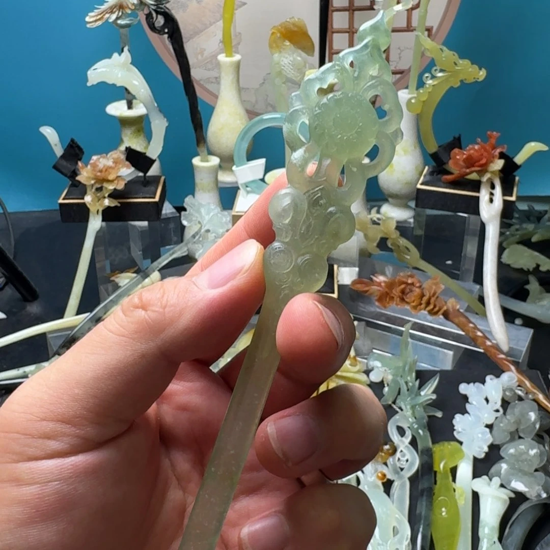 蛇纹石玉未镶嵌发饰
