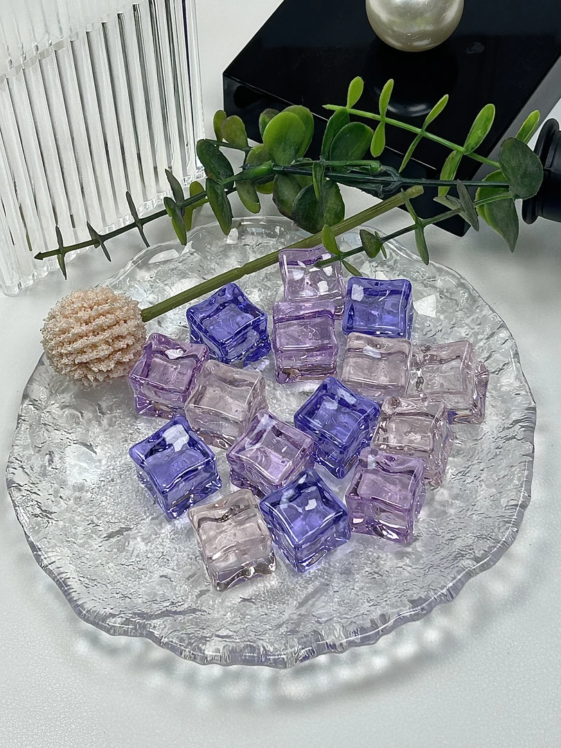 【薰衣草色系】极限三选一夜光细闪星空冰块diy手工摆件