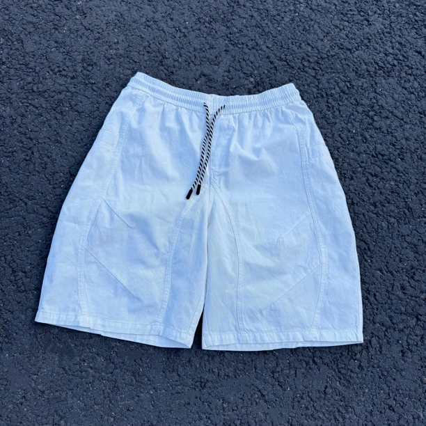 Ninjazz 日系灯笼微阔结构抽绳松紧休闲棉质五分裤