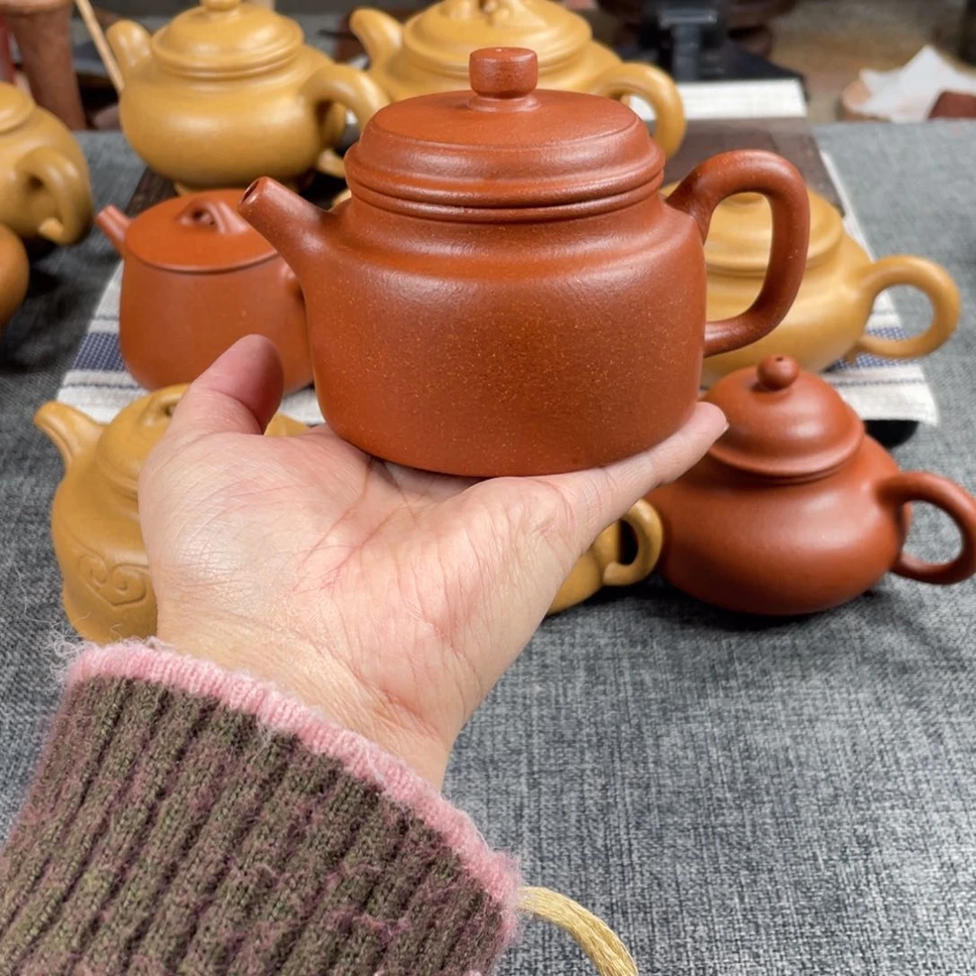 紫砂茶壶红降坡德钟全手40目210