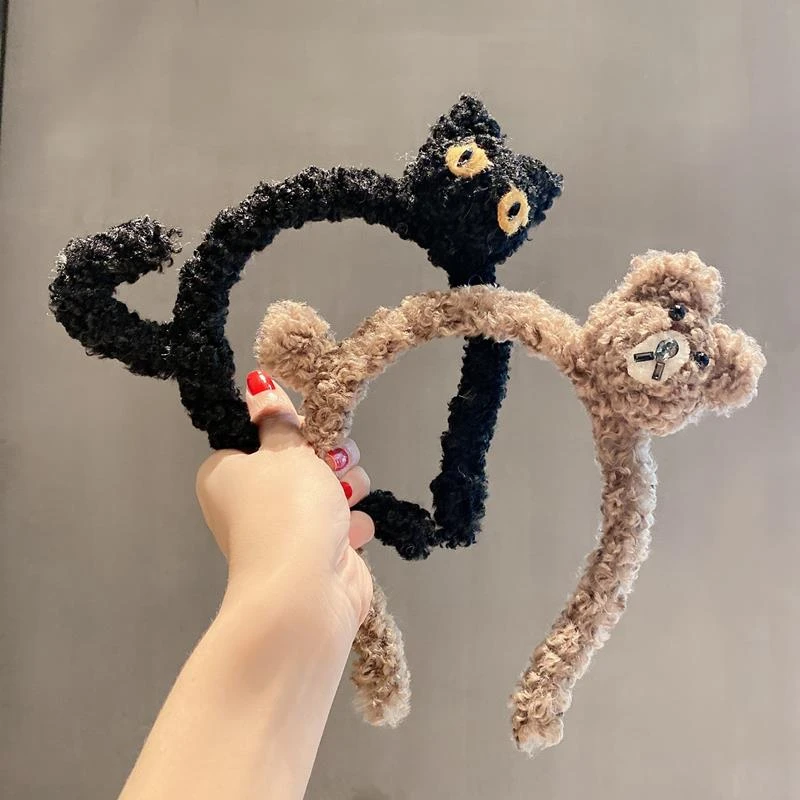 黑猫发带可爱的卡通兔子秋冬羊发带少女心发带容易匹配时髦发夹发