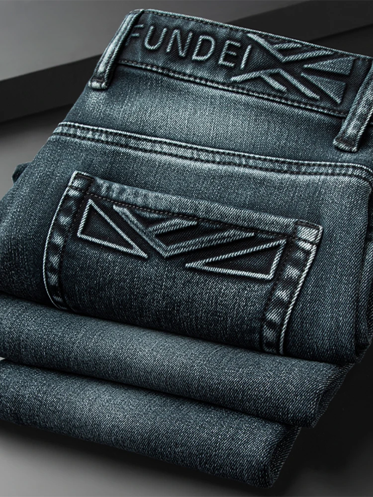 凯邦威秋季薄款蓝色牛仔裤2025新款修身小直筒秋冬休闲长裤子潮流