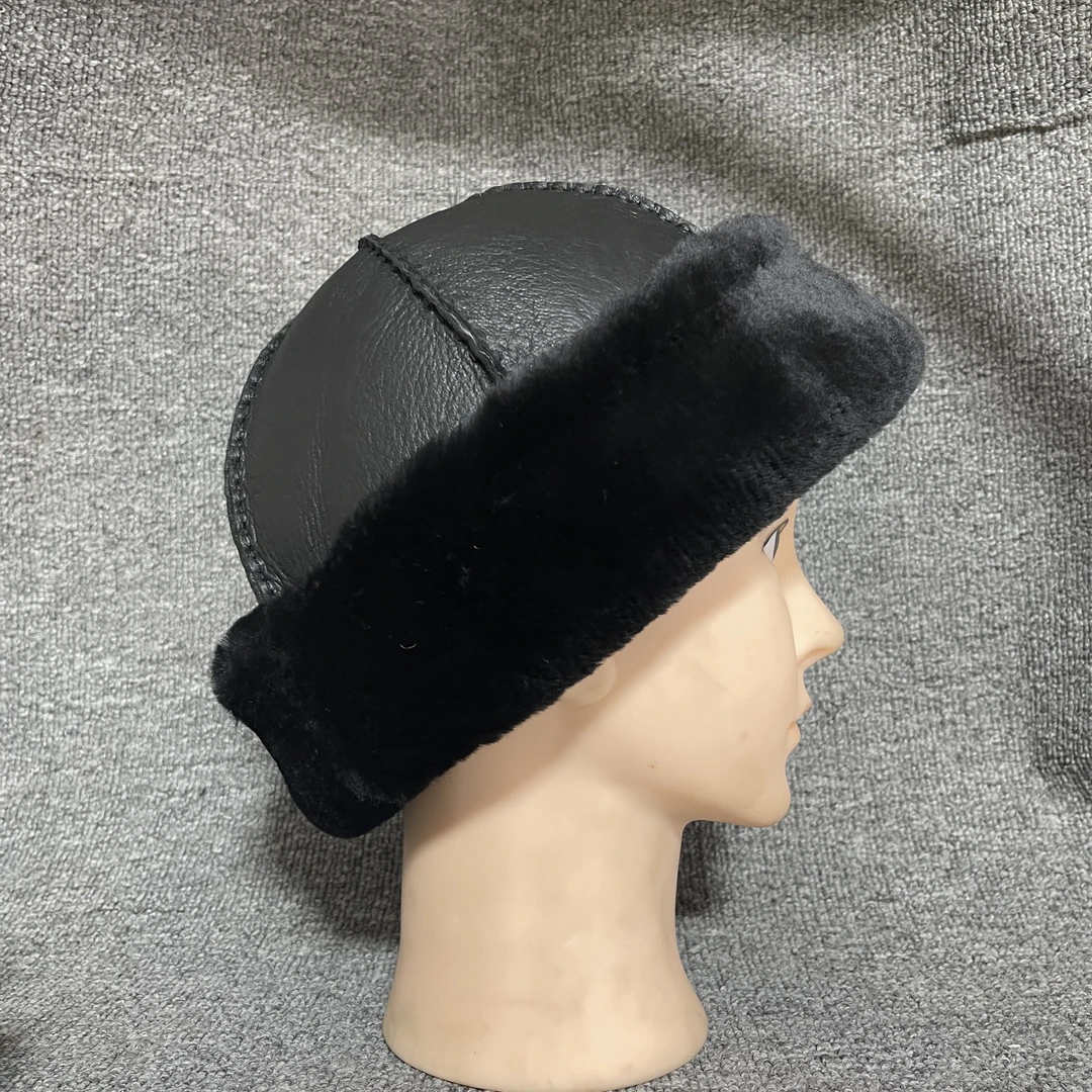 纯手工羊皮毛一体保暖护耳帽帽地主帽时尚休闲毛绒加厚韩版冬天