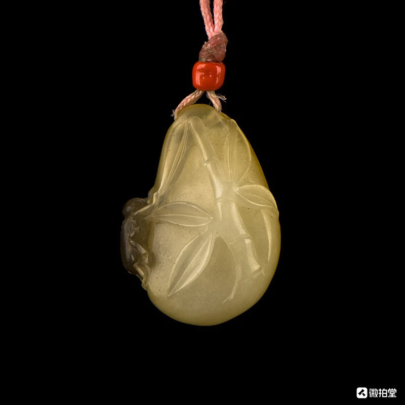 新疆和田玉白玉黄皮挂件节节高7克