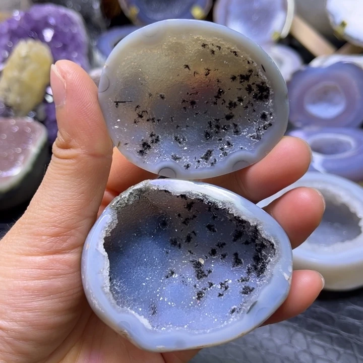 未镶嵌珠宝半成品水晶蓝啵啵盆
