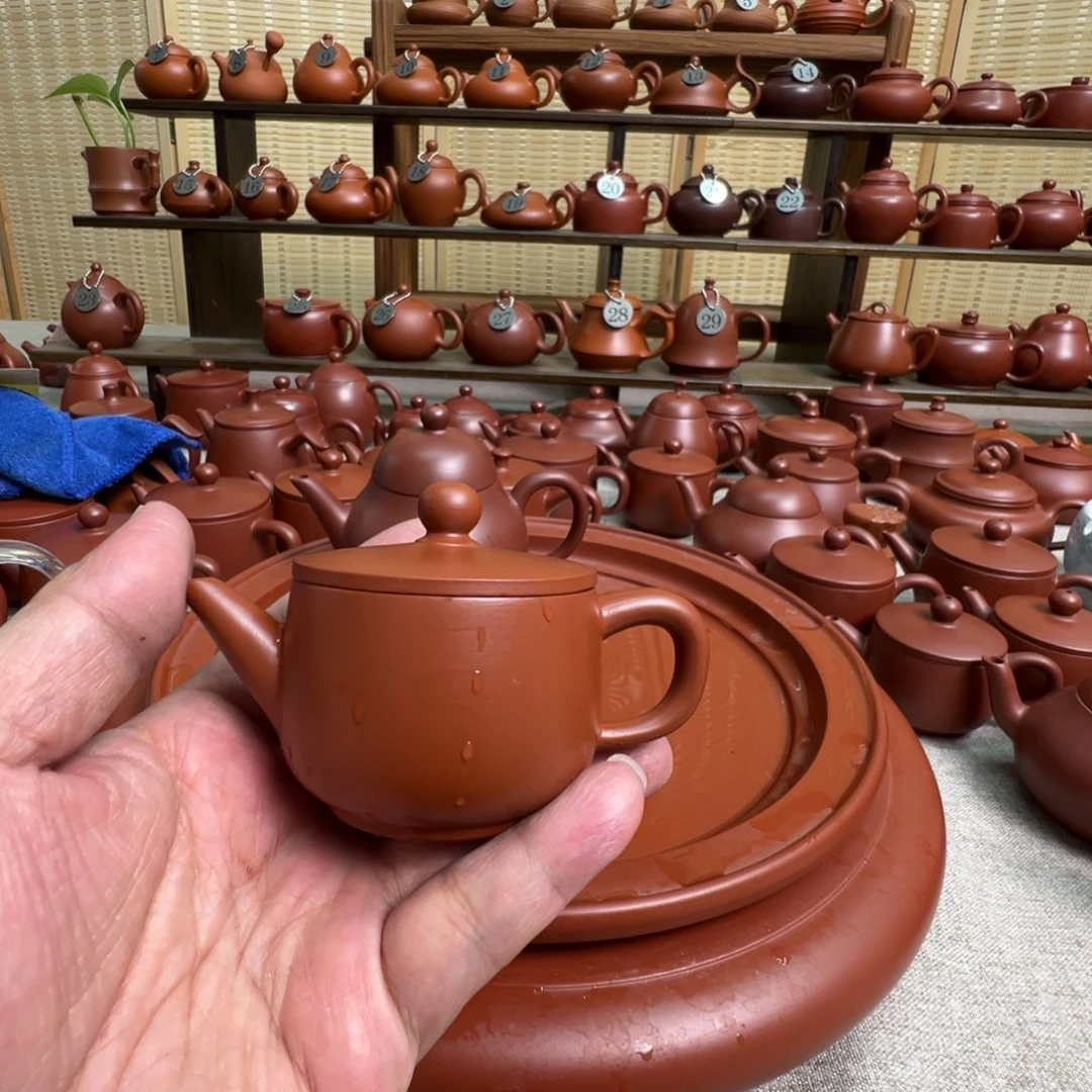 刘***源紫砂茶壶潮州手拉朱泥壶，微瑕不退换