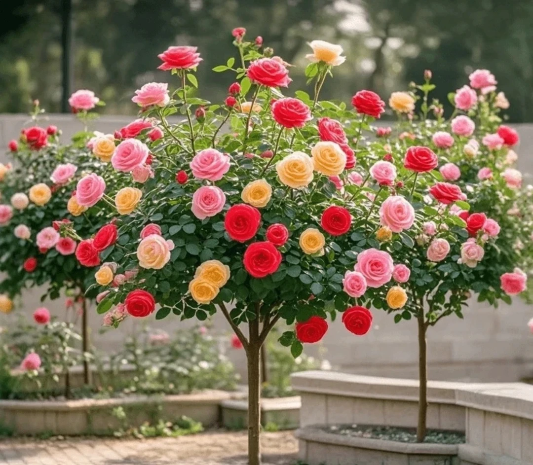 （加大加高版）多色棒棒糖月季大苗多色月季花苗南北方地栽四季开花