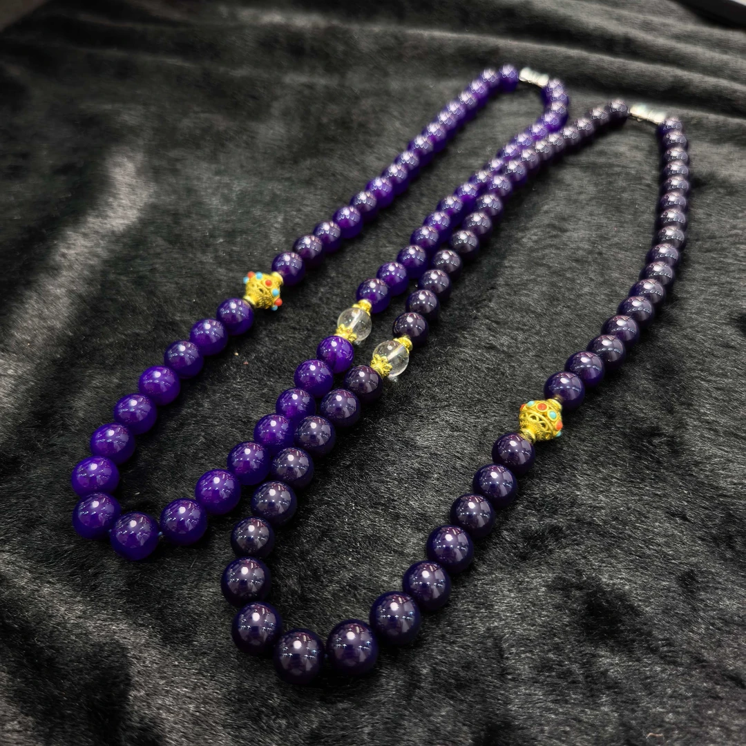 S7361【东齐珠宝】九曲玄晶紫醇玛瑙紫项链-多样性发货只发一件