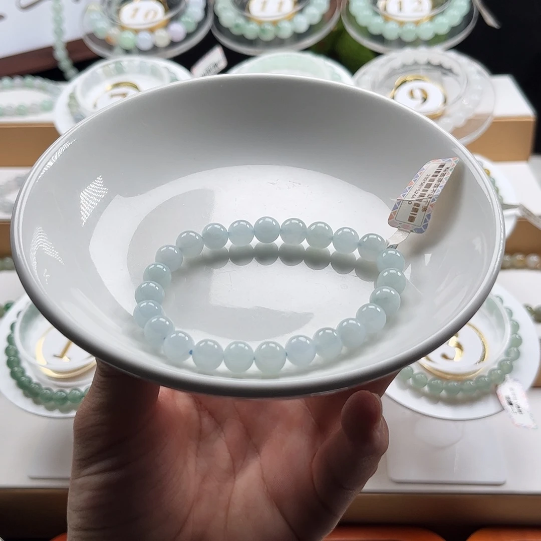 翡翠未镶嵌手链卡7.7
