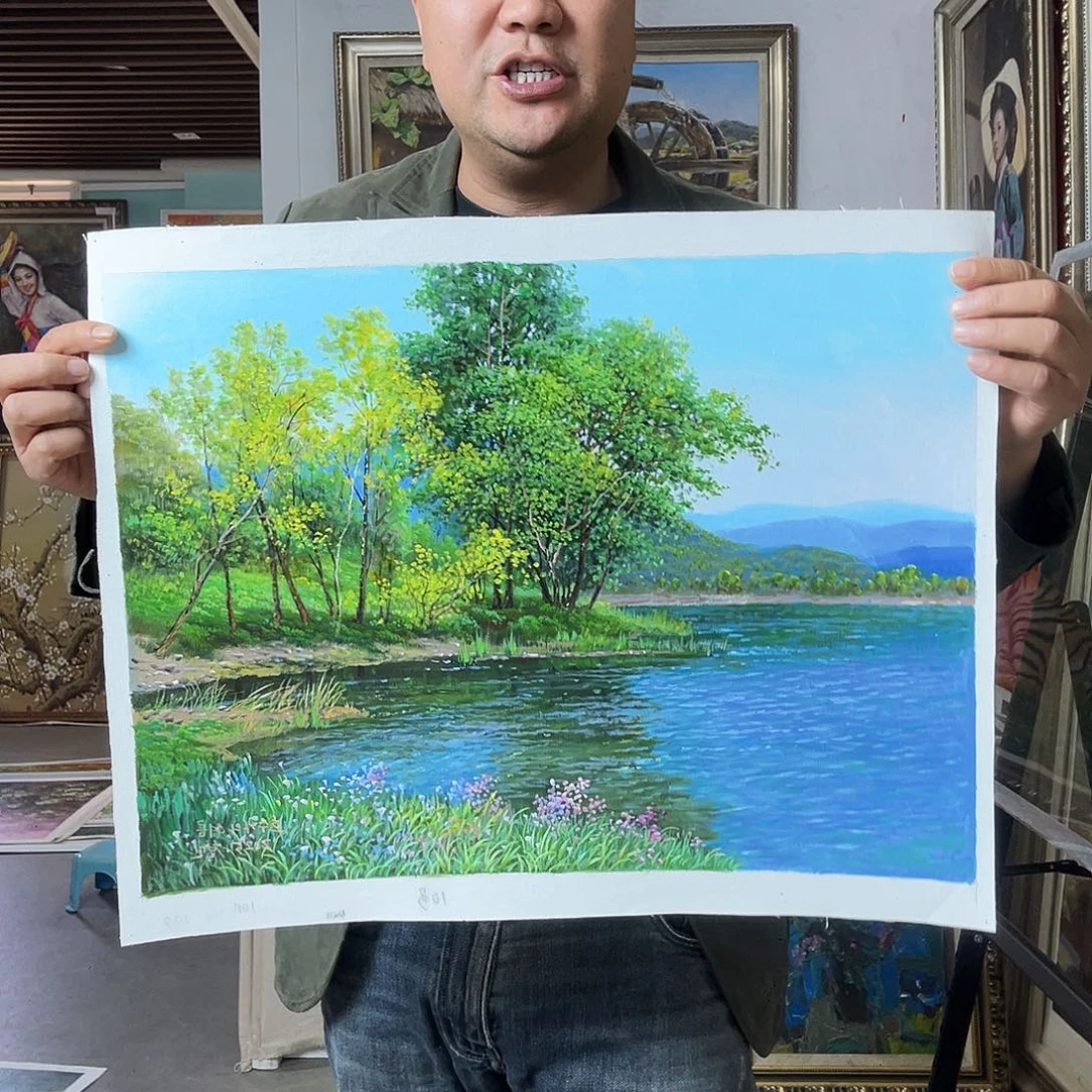 油画朝鲜艺术家哈哈